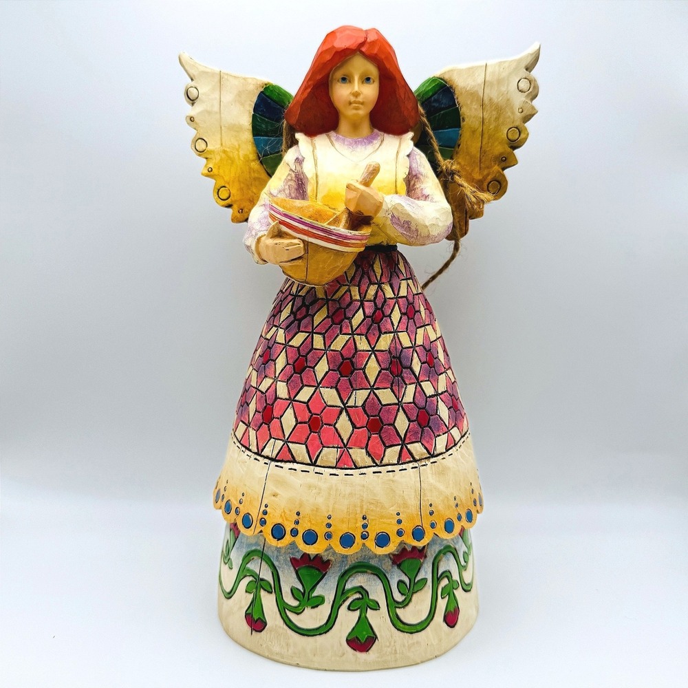 Jim Shore Heartwood Creek Angel of Contentment Figurine New W/ Box Mixing Bowl